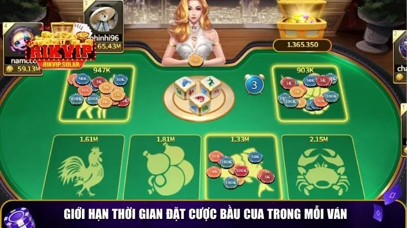 cach doan bau cua 3 Giới hạn thời gian đặt cược bầu cua trong mỗi ván