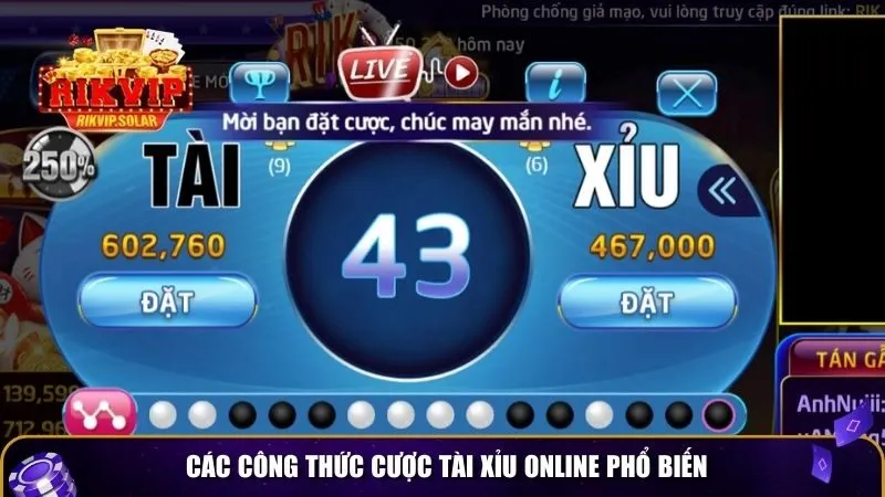 cong thuc tinh tai xiu online 3 Các công thức cược tài xỉu online phổ biến