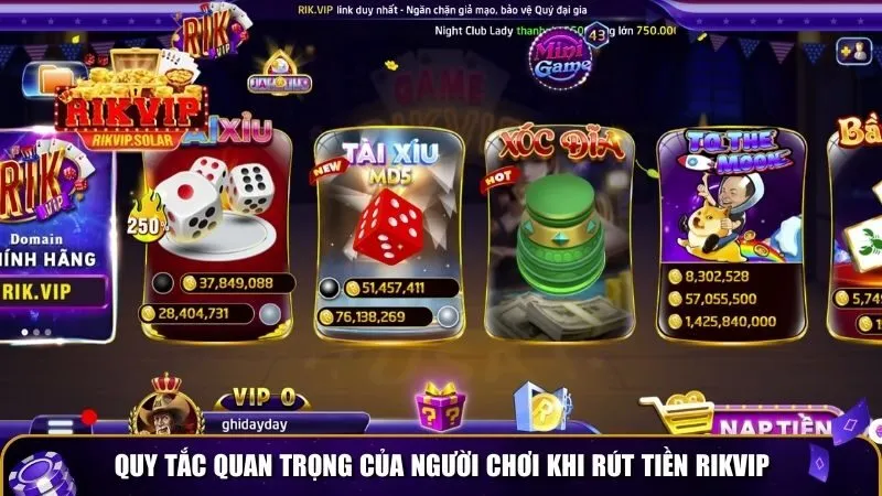 rut tien rikvip 1 Quy tắc quan trọng của người chơi khi rút tiền Rikvip