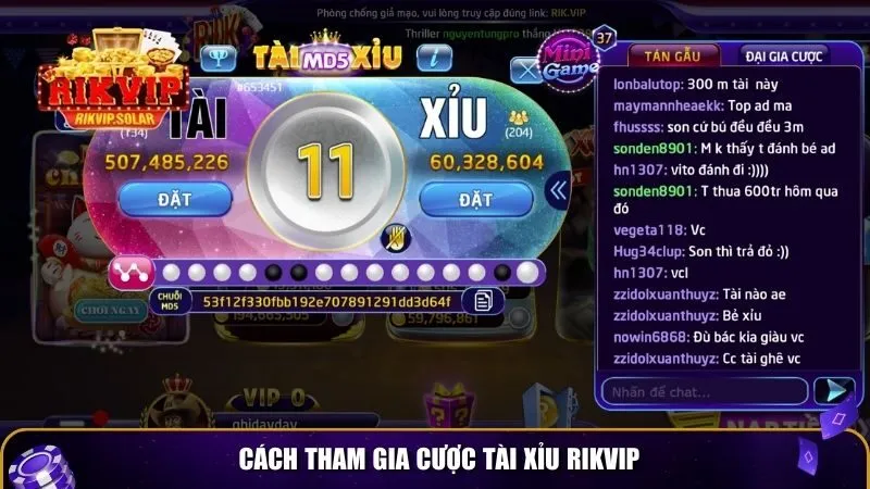 tai xiu rikvip 4 Cách tham gia cược tài xỉu Rikvip